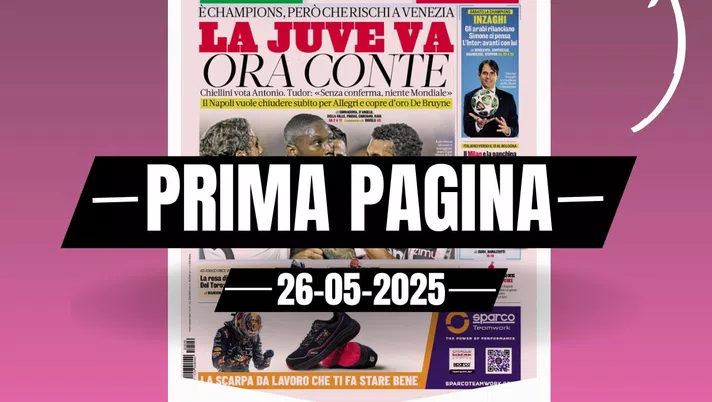 Prima pagina Gazzetta dello Sport: 'Juve in Champions. Ora Conte'
