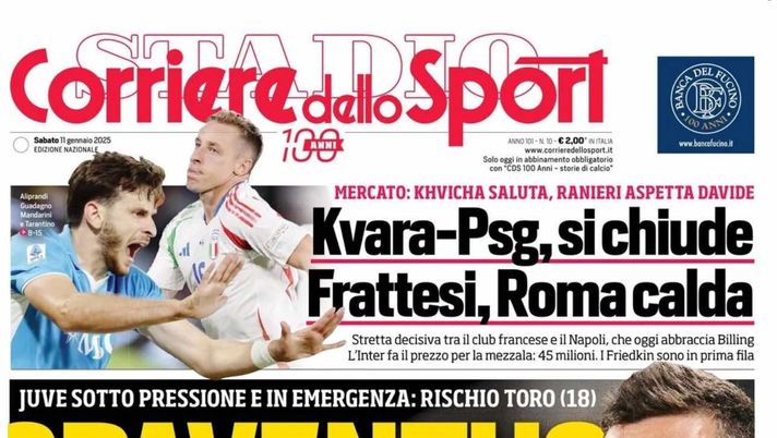 prima pagina corriere dello sport oggi