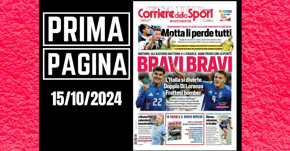 Prima pagina Corriere dello Sport: “Bravi bravi: l’Italia si diverte”