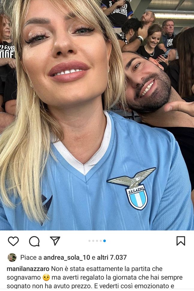 La lazialissima Manila Nazzaro allo Stadium: con suo figlio in maglia bianconera…- immagine 2