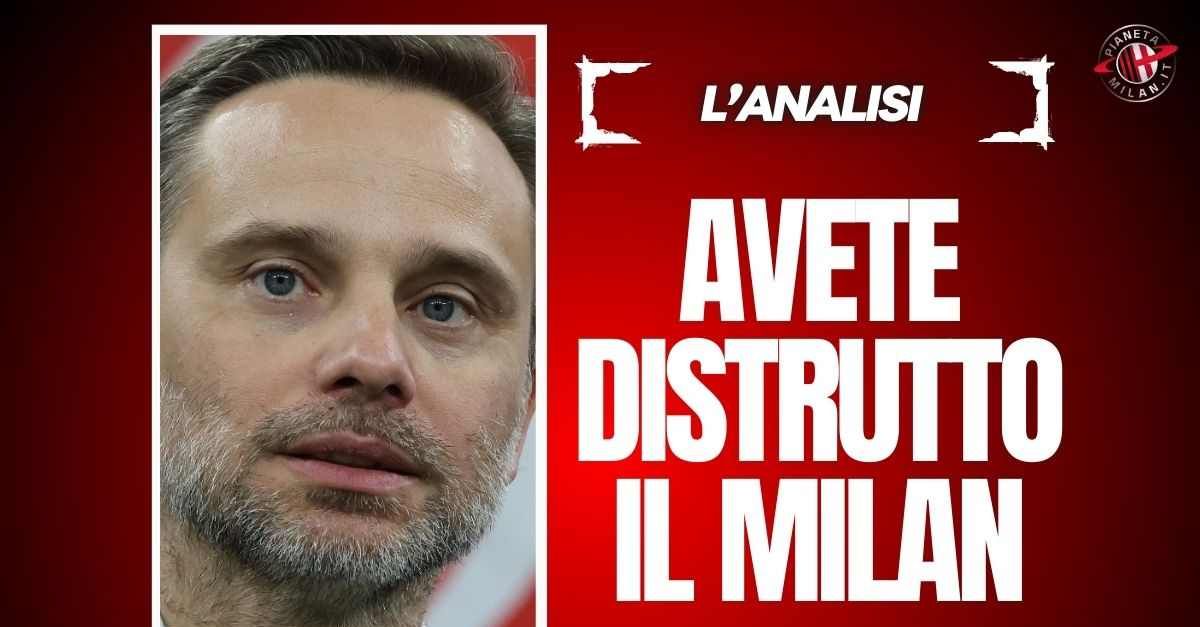 Avete distrutto il Milan. E ora veniteci ancora a dire che è una buona stagione … Avete distrutto il Milan. E ora veniteci ancora a dire che è una buona stagione …