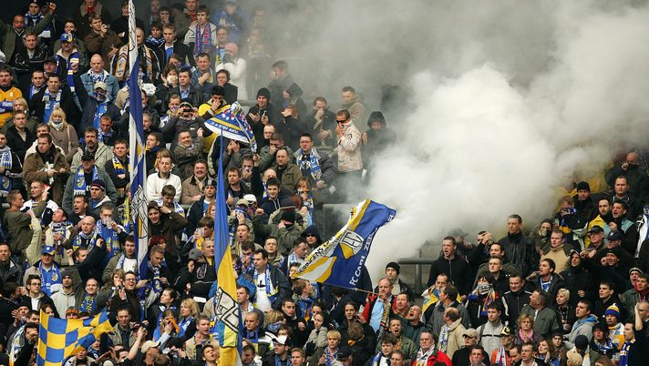 Tifosi del Carl Zeiss Jena (Photo by Vladimir Rys/Bongarts/Getty Images) Carl Zeiss Jena