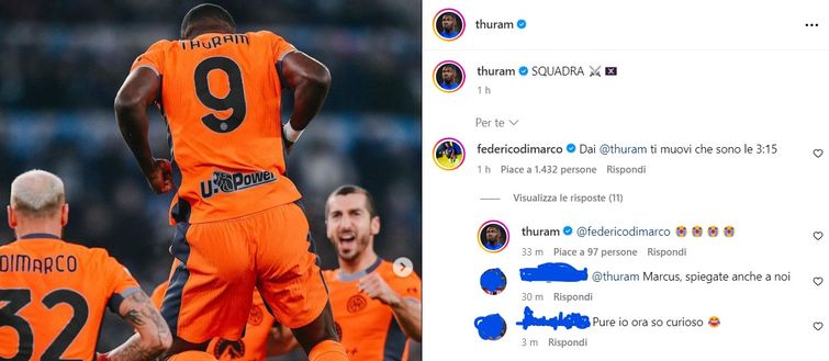 Lazio-Inter, Thuram e Dimarco pure sui social sottolineano il lavoro di squadra- immagine 2