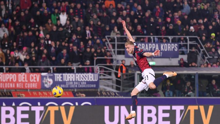 BOLOGNA, ITALY - FEBRUARY 14: Jens Odgaard of Bologna FC s2gduring the Serie A TIM match between Bologna FC and ACF Fiorentina - Serie A TIM at Stadio Renato Dall'Ara on February 14, 2024 in Bologna, Italy. (Photo by Alessandro Sabattini/Getty Images) UFFICIALE – Il Bologna ha riscattato Jens Odgaard - immagine 1