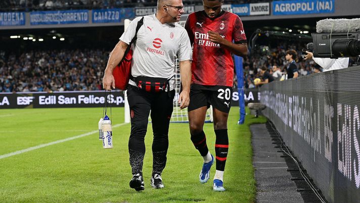 infortunio Pierre Kalulu AC Milan Napoli-Milan 2-2 Serie A 2023-2024