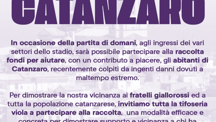 FOTO – La Curva Fiesole al fianco di Catanzaro: raccolta fondi allo stadio - immagine 1