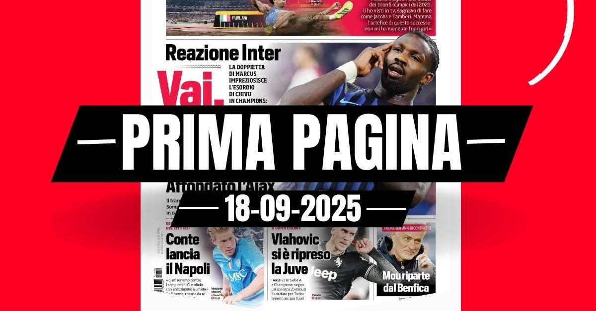 Prima pagina Corriere dello Sport: “Inter, Thuram padrone: Ajax affondato”