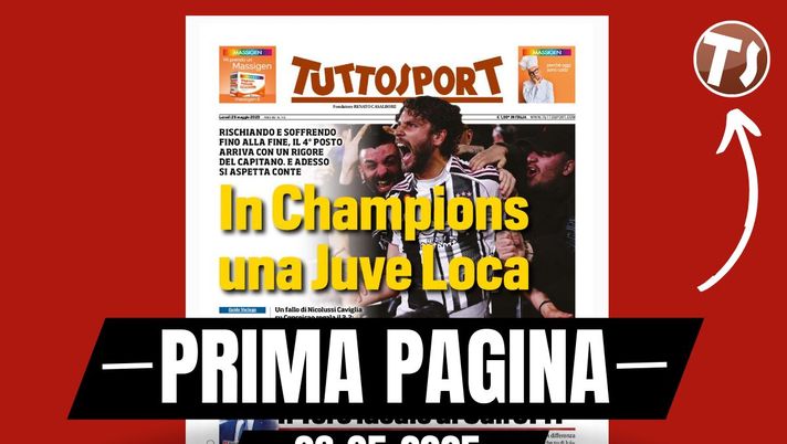 Prima pagina Tuttosport: 'In Champions League una Juve Loca'