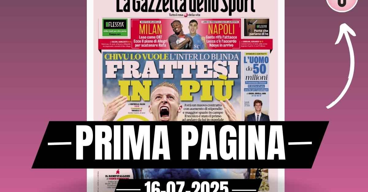 Prima pagina Gazzetta dello Sport: “Milan, il piano di Allegri per Leao” Prima pagina Gazzetta dello Sport: “Milan, il piano di Allegri per Leao”