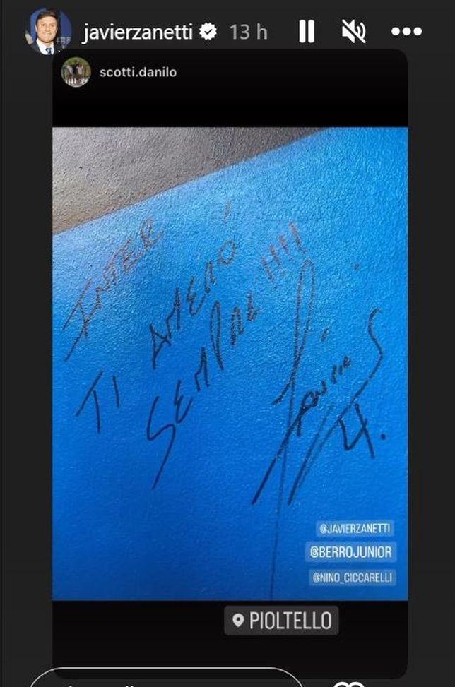 La dedica di Zanetti al murale in suo onore: “Inter, ti amerò per sempre”- immagine 3