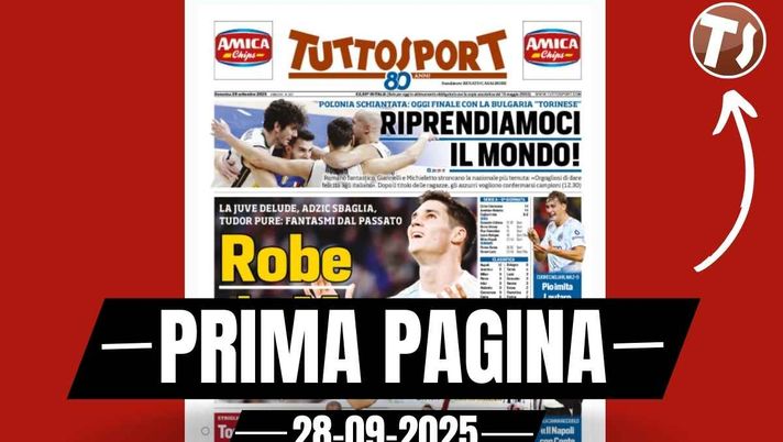 Prima pagina Tuttosport: Milan-Napoli, parla lo chef Cannavacciuolo