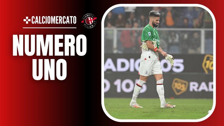 Olivier Giroud (attaccante AC Milan), qui durante Genoa-Milan 0-1 (Serie A 2023-2024), costretto a giocare da portiere per l'espulsione di Mike Maignan | News (Getty Images) Olivier Giroud AC Milan Genoa-Milan 0-1 Serie A 2023-2024