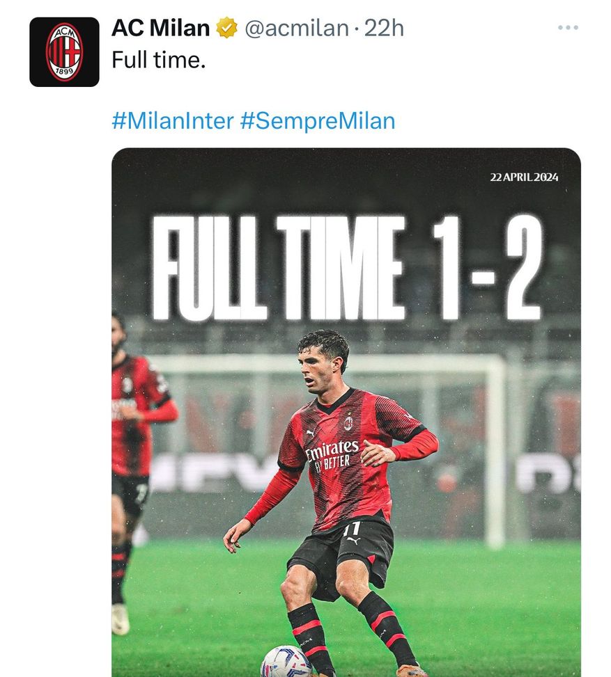 Derby scudetto, Milan ancora sotto choc: ultimo tweet di 22 ore fa, poi solo silenzio - immagine 1