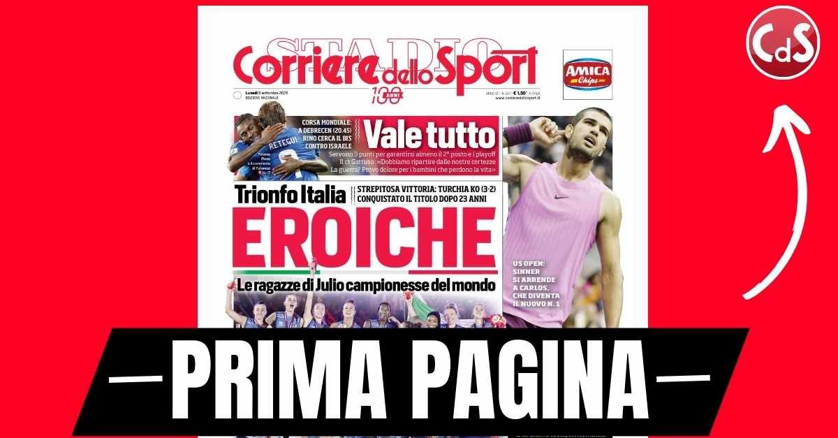 prima pagina corriere dello sport israele italia servono tre punti