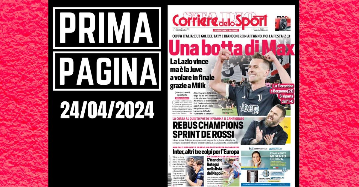 Prima pagina Corriere dello Sport: Juventus finale di Coppa Italia