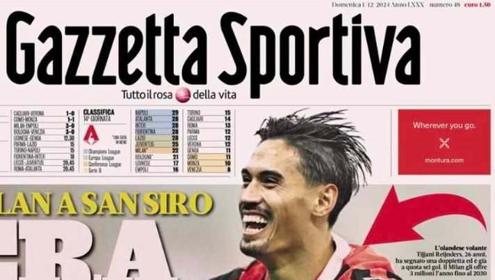 PRIMA PAGINA GAZZETTA DELLO SPORT: “Conte si gioca la testa contro l’orgoglio Toro” - immagine 1