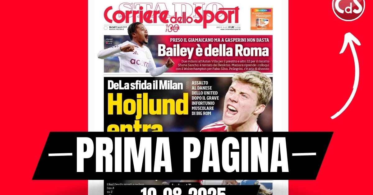 prima pagina corriere dello sport hojlund entra il napoli