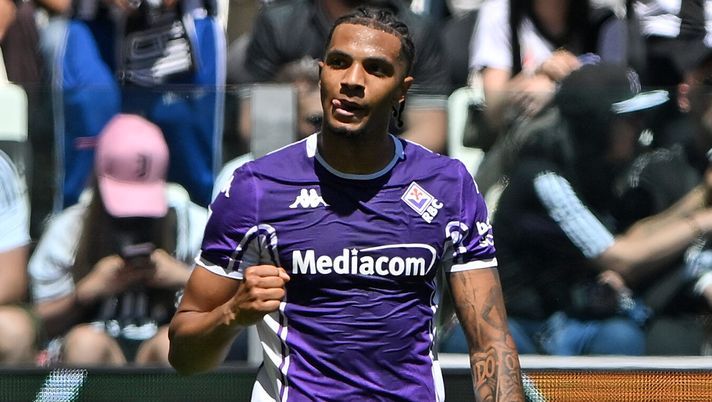 TURIN, ITALY - MAY 17: Cher Ndour of ACF Fiorentina celebrates goal during the Serie A match between Juventus FC and ACF Fiorentina at Allianz Stadium on May 17, 2026 in Turin, Italy. (Photo by Chris Ricco/Getty Images) La Fiorentina batte la Juventus, CorFio: “Questione di amor proprio” - immagine 1