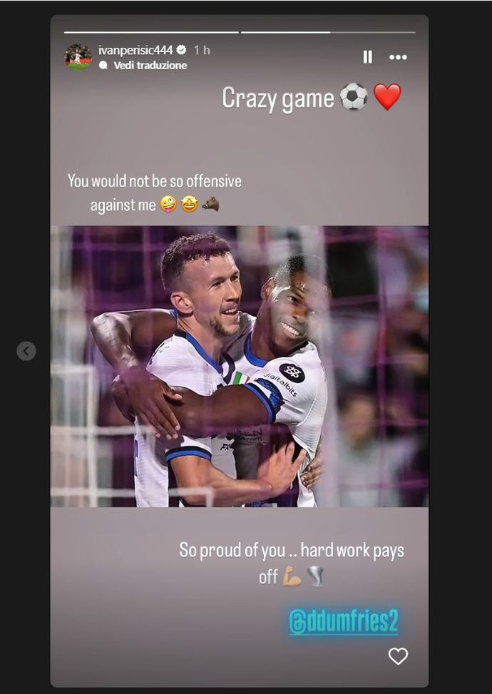 Barcellona-Inter, Perisic scrive a Dumfries: “Sono orgoglioso di te”- immagine 3