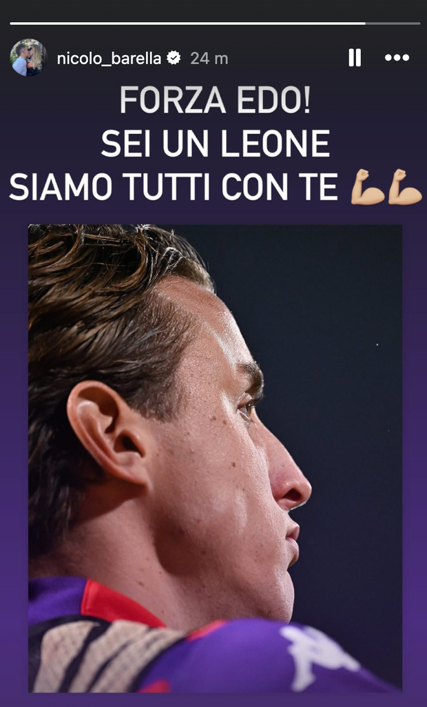 Barella vicino a Bove: “Forza Edo! Sei un leone, siamo tutti con te”- immagine 2
