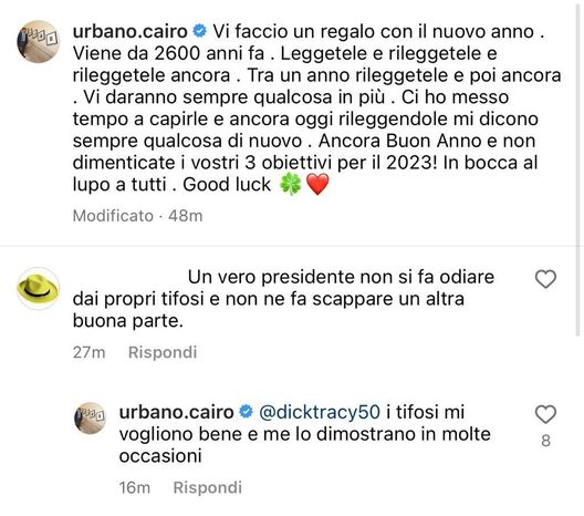 Cairo su Instagram: “I tifosi del Torino mi vogliono bene”- immagine 2