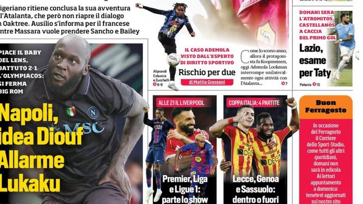 Il Napoli sui media: le prime pagine dei quotidiani di oggi- immagine 1