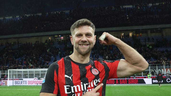 L'esultanza di Niclas Füllkrug (attaccante AC Milan) per il suo gol in Milan-Lecce 1-0 (Serie A 2025-2026) | News (Getty Images) Fullkrug: 'Felice della fiducia che mi ha dato il Milan. Mi sento bene, mi godo il momento'