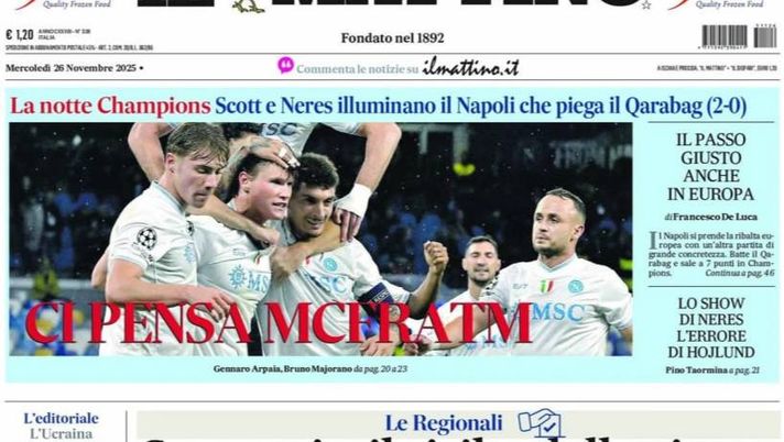 Il Napoli sui media: le prime pagine dei quotidiani di oggi- immagine 1