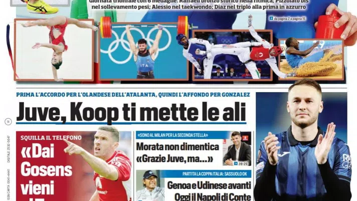 EDICOLA / TS, Morata: “Al Milan per la seconda stella”. “Gosens vieni al Toro” - immagine 1