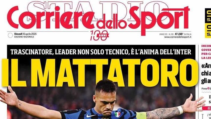 prima pagina corriere dello sport oggi