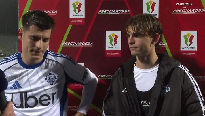 SportMediaset Screen Como avanti in Coppa Italia. Morata segna e si commuove. Poi ride con Nico Paz: “Se resta…” - immagine 1