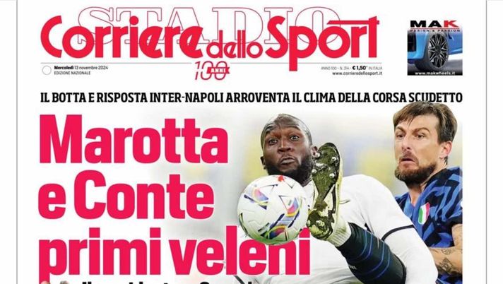 prima pagina corriere dello sport oggi