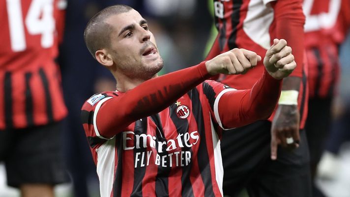 esultanza gol Álvaro Morata AC Milan Milan-Lecce 3-0 Serie A 2024-2025