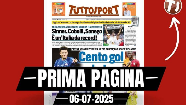 Prima pagina Tuttosport: 'Juve, due colpi per un attacco da 100 gol'