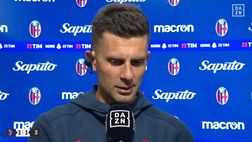 Bologna, Thiago Motta: “Mi godo la festa per la CL, del futuro parleremo col presidente”