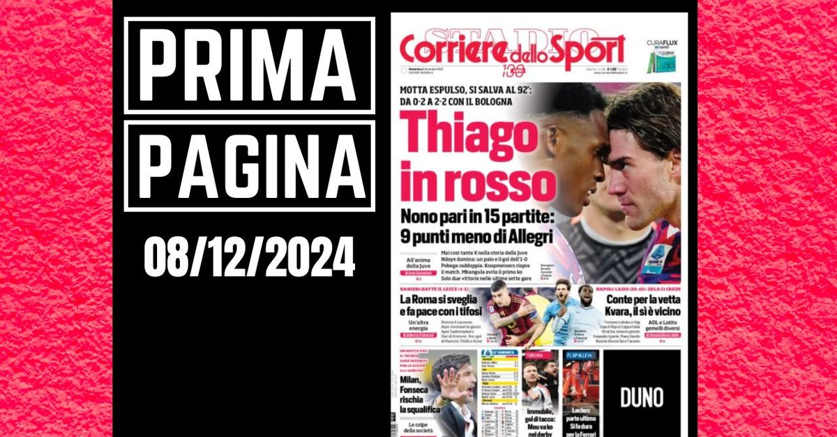 Prima pagina Corriere dello Sport: Milan, Fonseca rischia la squalifica