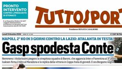 PRIMA PAGINA TUTTOSPORT OGGI: “Gasp spodesta Conte”