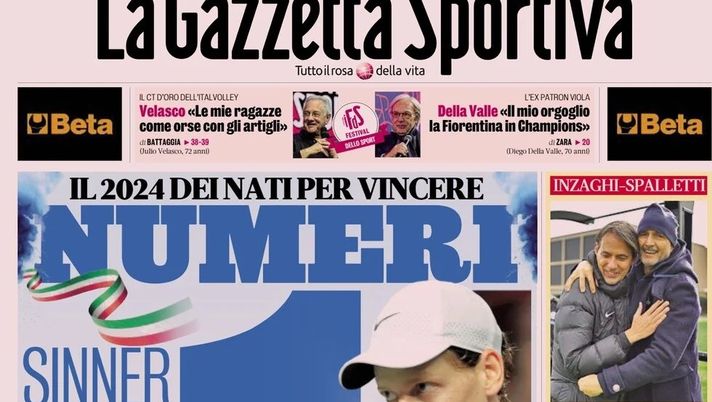 PRIMA PAGINA GAZZETTA DELLO SPORT OGGI: “Inzaghi-Spalletti, pace al telefono” - immagine 1