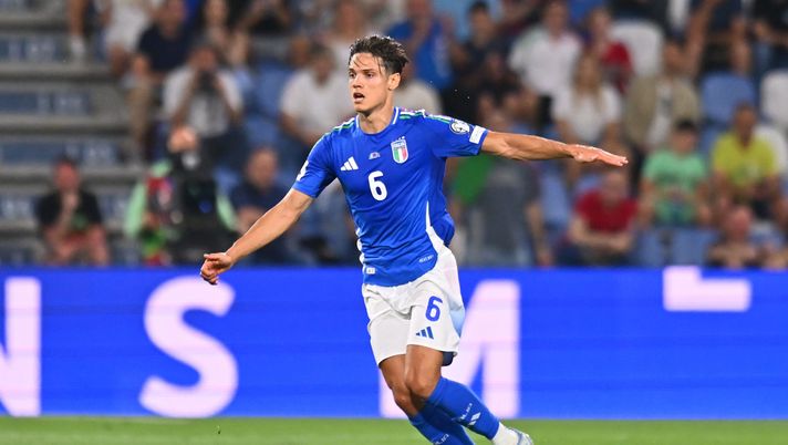 REGGIO NELL'EMILIA, ITALY - JUNE 9:  Samuele Ricci of Italy during the FIFA 2026 Qualifier between Italy and Moldova at Mapei Stadium - Citta' del Tricolore on June 09, 2025 in Reggio nell'Emilia, Italy. (Photo by Alessandro Sabattini/Getty Images)  Ricci Milan
