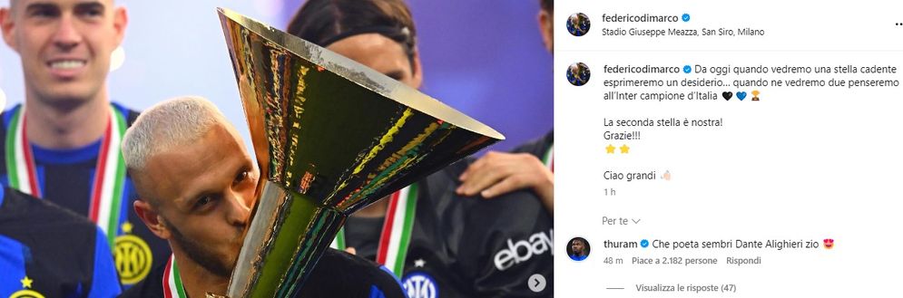 Dimarco: “Quando vedremo due stelle cadenti penseremo all’Inter”. E Thuram lo sfotte- immagine 2