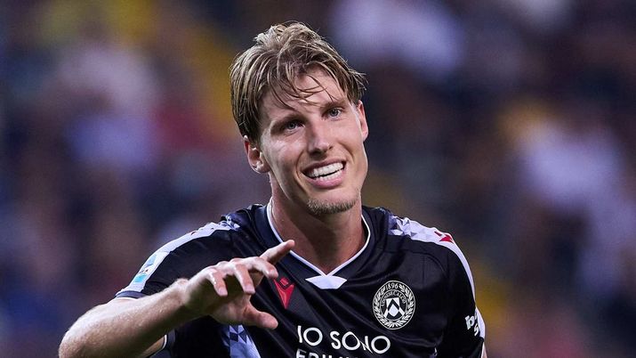 Thomas Kristensen, difensore Udinese, obiettivo di calciomercato del Milan per l'estate 2026