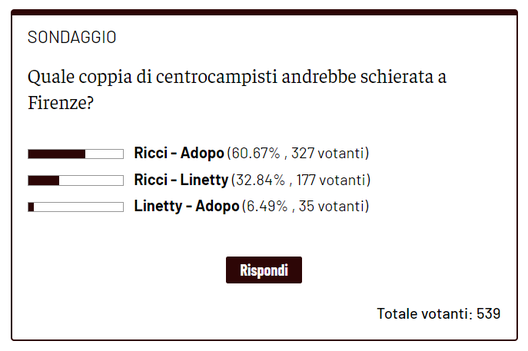 Quale coppia in mediana per Fiorentina-Torino? La maggioranza punta su Ricci-Adopo- immagine 2