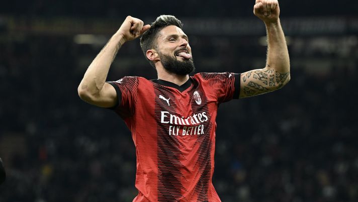 esultanza Giroud AC Milan Milan-PSG 2-1 Champions League 2023-2024