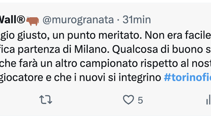 Torino-Fiorentina 0-0, le reazioni social: “Qualcosa di buono si è visto” - immagine 1