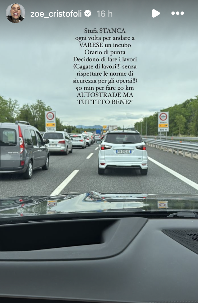 Zoe Cristofoli contro le autostrade: “50 minuti per 20 km: ma tutto bene?”- immagine 2