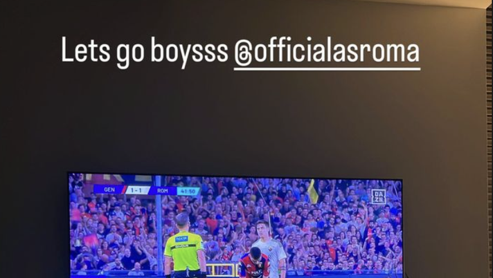 Genoa-Roma, anche Abraham tifa da casa: “Andiamo ragazzi” - immagine 1