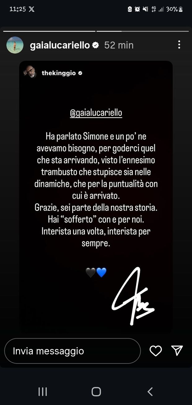 Inzaghi torna a parlare di Inter, un tifoso gli scrive: “Ne avevamo bisogno”. La moglie Gaia riposta- immagine 2