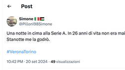 Verona-Toro 2-3, reazioni social: “Una notte in cima alla Serie A. Me la godrò”