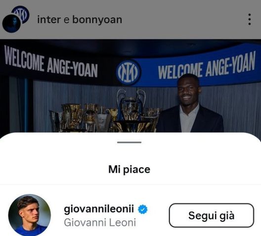 Bonny ufficiale all’Inter, arriva il like di Leoni- immagine 3
