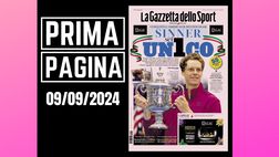 Prima pagina Gazzetta dello Sport: “Sinner sei unico”